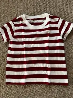 無印良品赤と白のストライプ Tシャツ 90サイズ