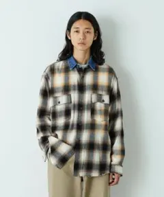 ナノユニバース/ヴィンテージライクオンブレ チェックネルシャツ
