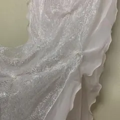 AIMER ショール ストール　シルバー×ピンク　キラキラ　パーティ