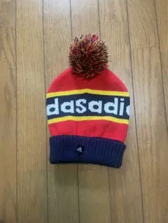 超希少 90s old adidas ボンボン ニット帽 赤・青・黄色