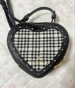 SAMANTHAVEGA サマンサベガ 千鳥ハート型ショルダーバッグ ブラック