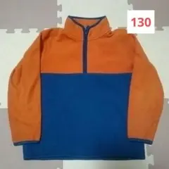 UNIQLO フリースジャケット 130サイズ オレンジ/ネイビー