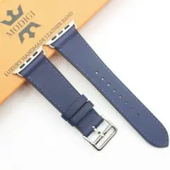MODIGI アップルウォッチ レザーバンド　本革ベルト ネイビー　40 44