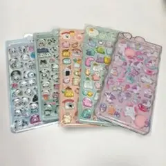 動物・食べ物の3Dシールセットぷにぷに入り5シート