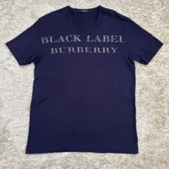 バーバリーブラックレーベル　　ネイビー　Tシャツ　サイズ3 Vネック　半袖
