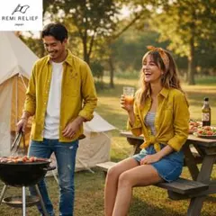 REMI RELIEF フラワースタッズコーデュロイシャツ