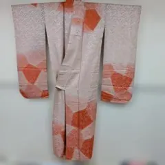 #OG08.成人正絹振袖 ピンクとオレンジのグラデーション群鶴飛翔167.5cm