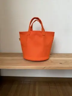 【ハンドメイド】帆布バケツトートバッグS＊キャロット