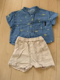 branshes ミモザシャツ&ショートパンツセット 90cm