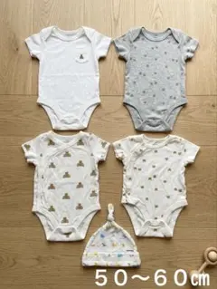 ベビー服5点セット GAPロンパース4枚＆ミキハウス帽子