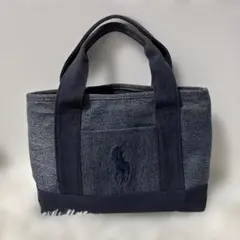 【良品】ポロラルフローレン ミニトートバッグ デニム ネイビーのサムネイル