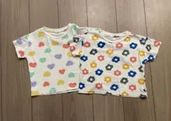 ハート　花柄　Tシャツ　半袖　しまむら