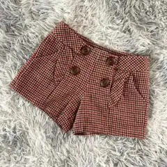 未使用級『JILL STUART』ショートパンツ　キュロット　膝上丈　千鳥格子柄