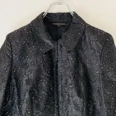 MOGA シルク100% ビーズ刺繍 総柄ジャケット 黒 M アーカイブのサムネイル