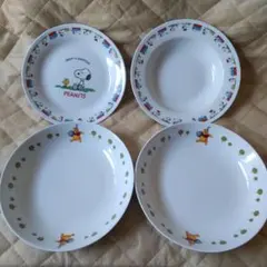 くまのプーさんスープ皿２枚 & スヌーピースープ皿、絵皿各１枚