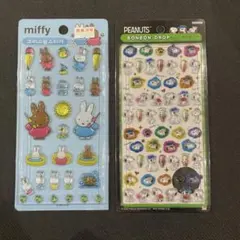 スヌピーボンボンドロップシールミニ、韓国版ミッフィー