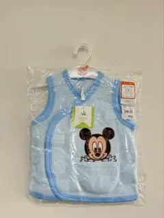 ミッキーマウス ベビーベスト 水色 2サイズ