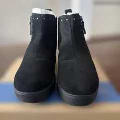 Clarks レディース スタッズ付 アンクルブーツ ブラック 24cmのサムネイル