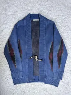 美品 ナノユニバース　ネイティブ柄 コンチョカーディガン