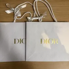 Dior ショップ袋 リボン付き 2枚セット ホワイト