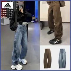 デ*ン様 希少サイズAdidas ルーズデニム ミディアムブルー JN0726