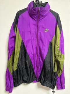 90sNIKEナイロンジャケットアノラックパーカー紫Lテック系古着vintage 