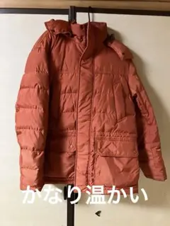 オレンジ ファー付きフード ダウンジャケット Mサイズ（ユニクロ）