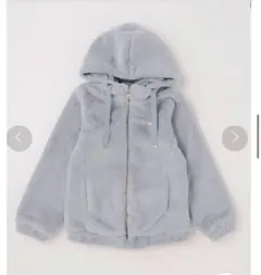 フェイクファーコート ブルーグレー クリーニング済み