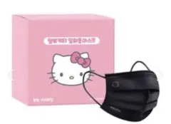 韓国限定！Hello Kitty マスク ブラック 10枚のサムネイル