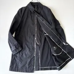 【希少】バーバリーブラックレーベル ステンカラーコート M ノバチェック 黒