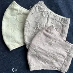 ハンドメイド・布マスク3枚セット（レディースサイズ）L