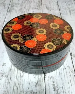 重箱  円い重箱 レトロ花柄  かわいい 昭和レトロ