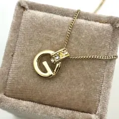 GIVENCHY ジバンシィ　ネックレス　Gロゴ　クリアストーン　ゴールド