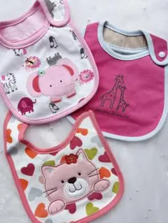 新品・未使用 Carter’s ベビースタイ 3枚セット ピンク よだれかけ