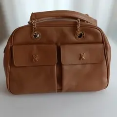 ✨パロマピカソ　ハンドバッグ　チェーン　レザー　ロゴ型押し　金ロゴ　キャメルのサムネイル