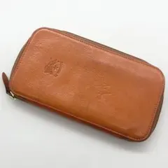 イルビゾンテ　長財布　ラウンドジップ　レザー　ロゴ刻印　ヤキヌメ　イタリア製