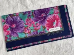 GIVENCHY ハンカチ 花柄 ネイビー ピンク