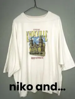 Niko and… スーベニアワイドTシャツ ホワイト 美品☆。.:＊・゜
