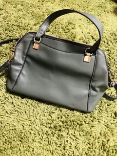 グレー ハンドバッグ 取り外し可能なストラップ付き