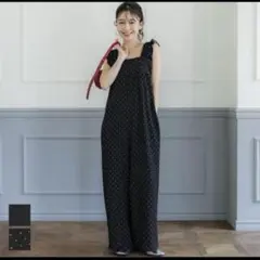 COCA シボシャーリングフリルオールインワン　ドット