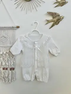 アカチャンホンポ｜新生児 退院着ホワイト レース装飾 ツーウェイ・ドレスオール