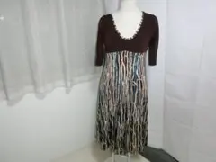 Bou Jeloud ブージュルード 切替 半袖 ワンピース リボン ストライプ