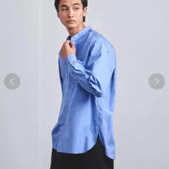 美品★ユナイテッドアローズ　トーマスメイソン　バンドカラーシャツ　青　М