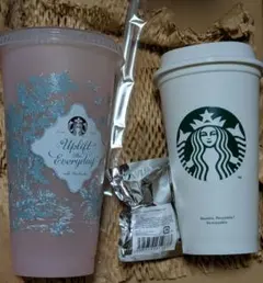 スタバ　 カラーチェンジリユーザブルカップ　 キャップベアリスタ 　ピンク　G