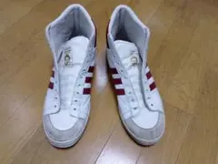 adidas ハイカットスニーカー ホワイト/レッド ジャバーシグネイチャー
