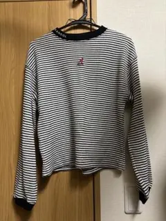 oneway × KANGOL 長袖ニット 白黒ストライプ