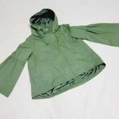 フレア袖モッズコート ショート丈 カーキ