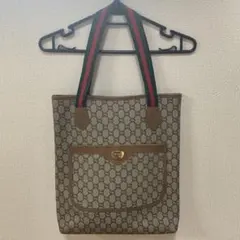 Gucciオールドグッチ GGプラス シェリーライン トートバッグ　ヴィンテージ