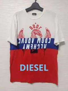DIESEL Tシャツ トリコロールカラー イーグルプリント(日本のMくらい)のサムネイル