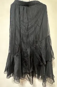 GRL グレイル アシンメトリーイレヘムラッフルシアースカート 黒